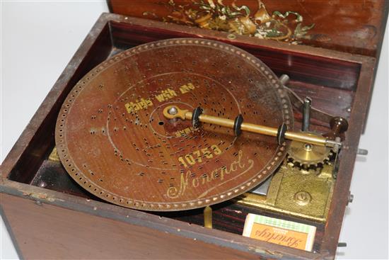 A Monopole musical box with 8.5 inch steel discs, no.425618